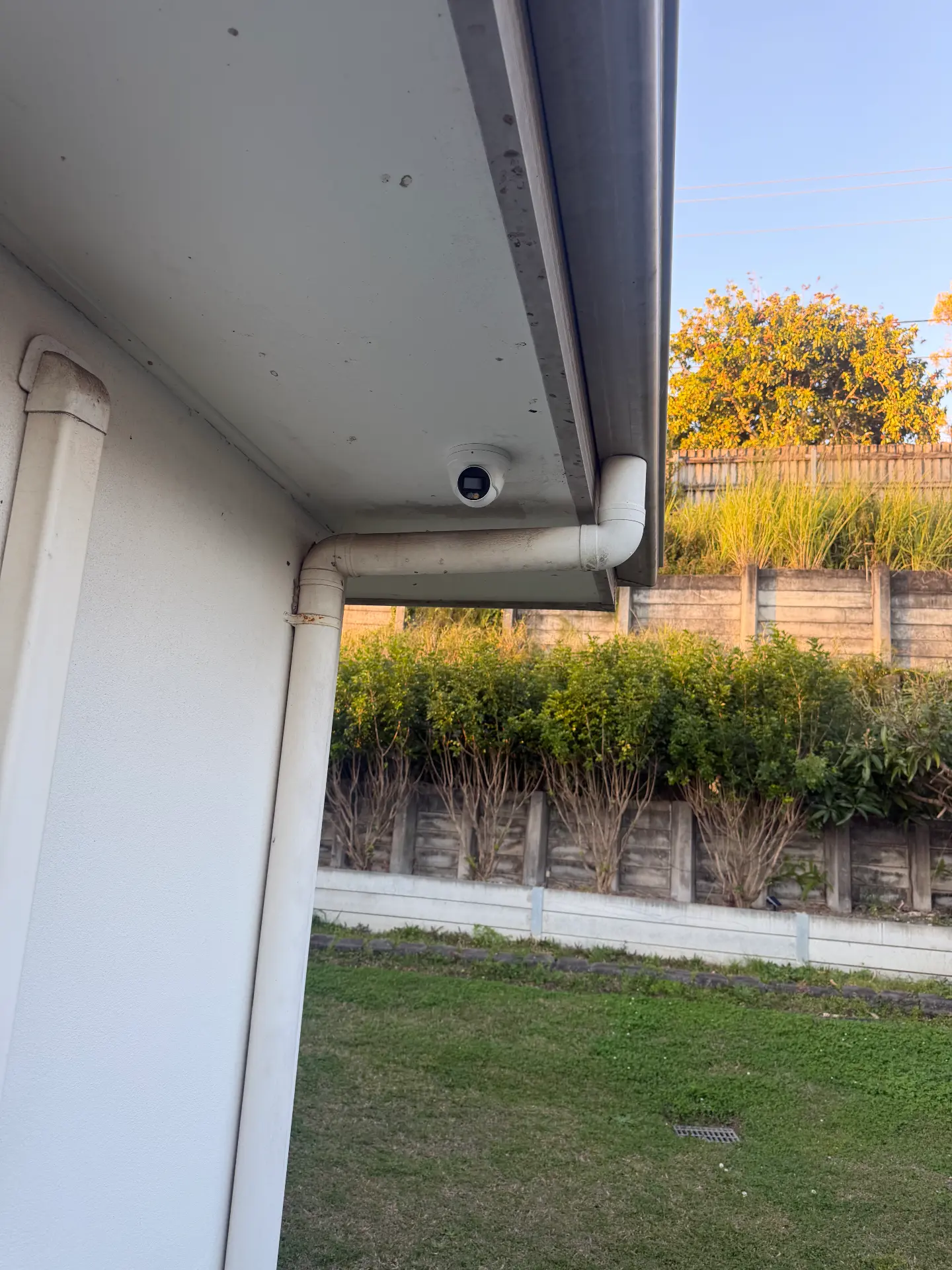 CCTV camera fitted under the eave of a Gold Coast home